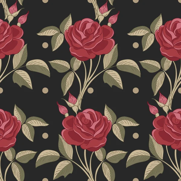 Sömlöst mönster med rosor — Stock vektor