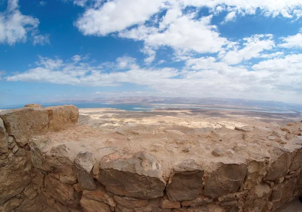 Paysage désertique près de la mer Morte vu de Masada — Photo
