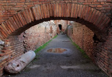 Ancient Roman brick arch clipart