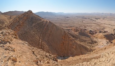 Kanyon Makhtesh Gadol (büyük krater) İsrail'çöl