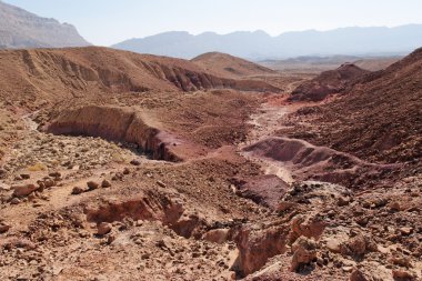 Scenic desert landscape in Makhtesh Katan in Israel'