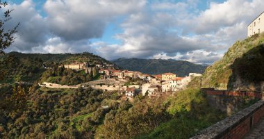 Medieval village of Savoca in Sicily, Italy, at sunset clipart