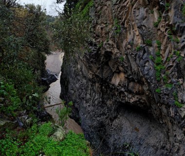 Alcantara river gorge Sicilya, İtalya