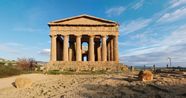 Ancient Greek Concordia temple in Agrigento, Sicily, Italy clipart