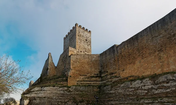 Castello di lombardia Ortaçağ kale enna, Sicilya, İtalya — Stok fotoğraf