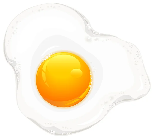 在白色的煎的鸡蛋 — 图库矢量图片