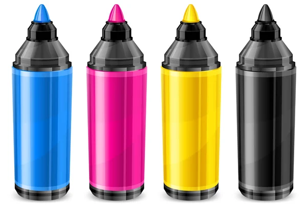 Cuatro marcadores de color — Vector de stock