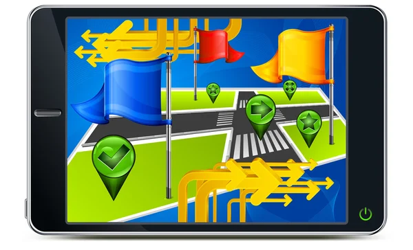 stock vector gps navigation in screen