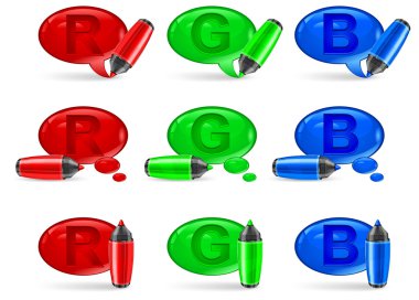 speech bubbles & marker clipart