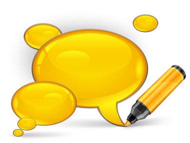 speech bubble & marker clipart