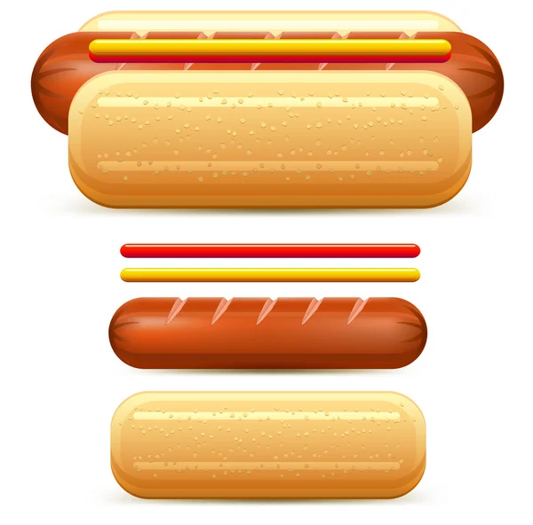 Hotdog estilizado — Vetor de Stock