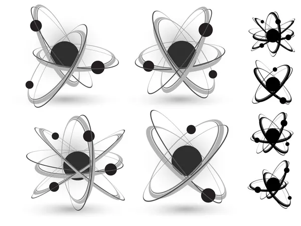 Atom variation svart — Stock vektor