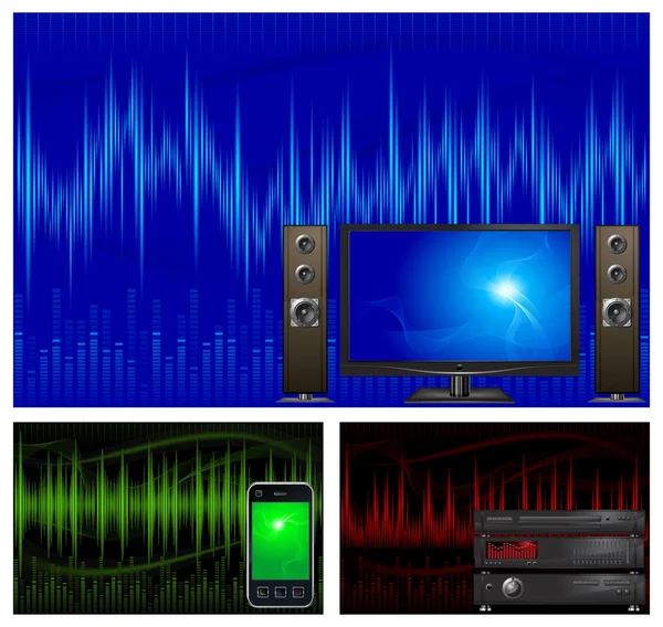 Apparatuur voor audio & Tv — Stockvector