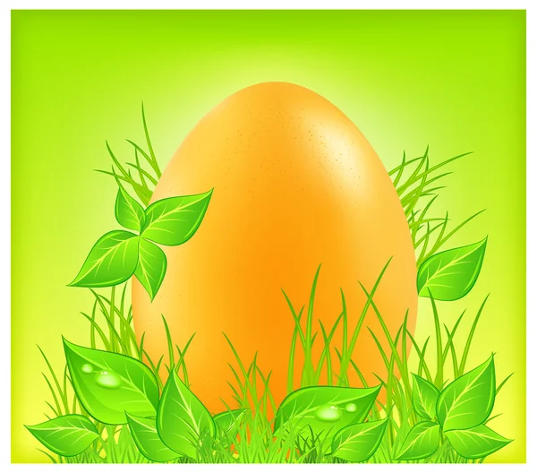 Huevo sobre hierba — Vector de stock