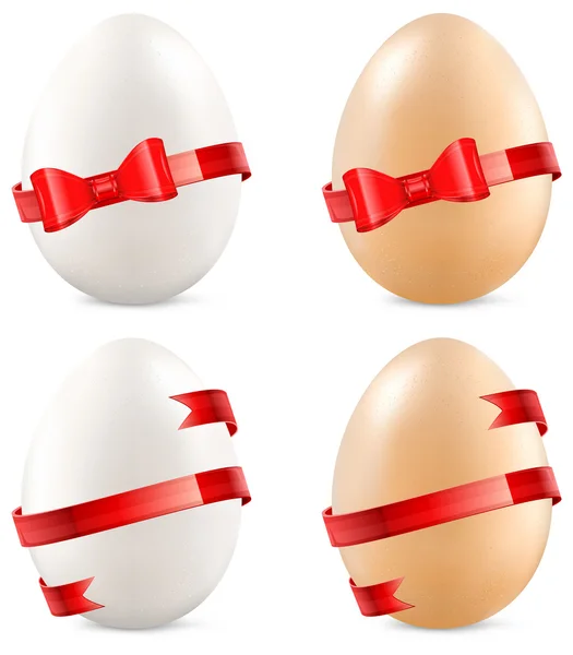 鸡蛋的弓 — 图库矢量图片