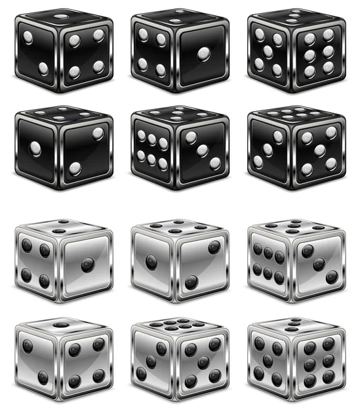Dices on white — Stock Vector