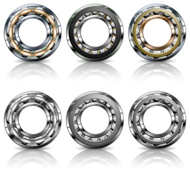 Metal bearings on white clipart