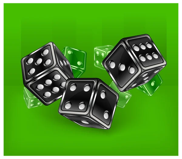 Dices on green — Stock Vector