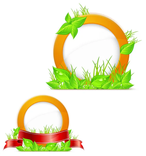 Circle with grass — Stock Vector