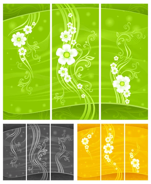 绿色鲜花背景 — 图库矢量图片