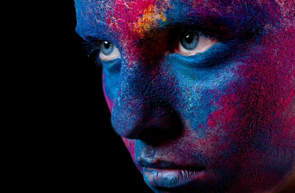 Portrait of woman with paint make-up — Stock Photo, Image