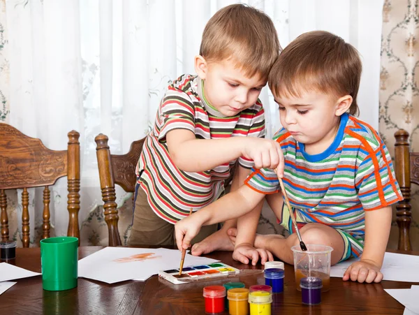 Cute boys are painting — Stock Photo, Image