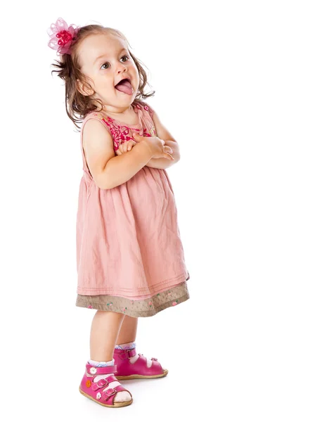 Una bambina sta posando — Foto Stock