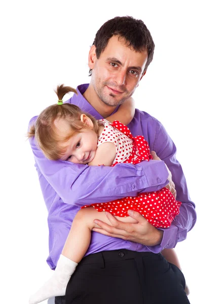Un padre sostiene a su hija — Foto de Stock