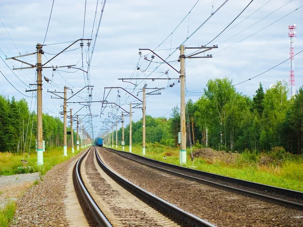 Stock image Distance trains leave