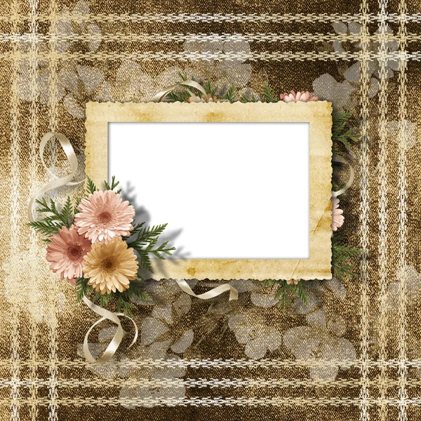 Card for greeting or invitation on the vintage background. — Stock Photo, Image
