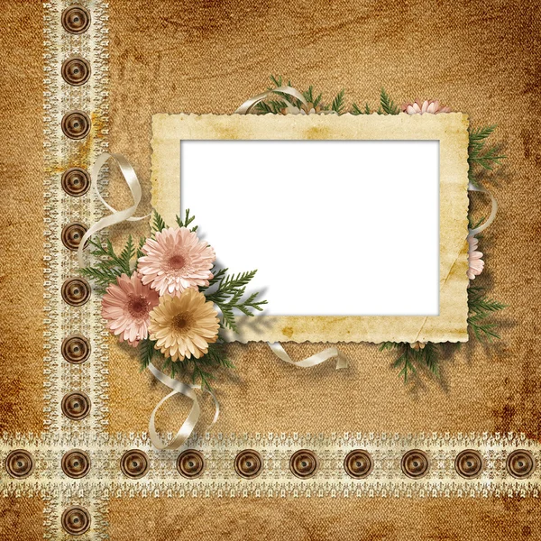 Karte zur Begrüßung oder Einladung auf Vintage-Hintergrund. — Stockfoto