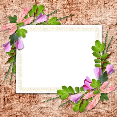 Flowered framework for greeting, congratulations or invitation clipart