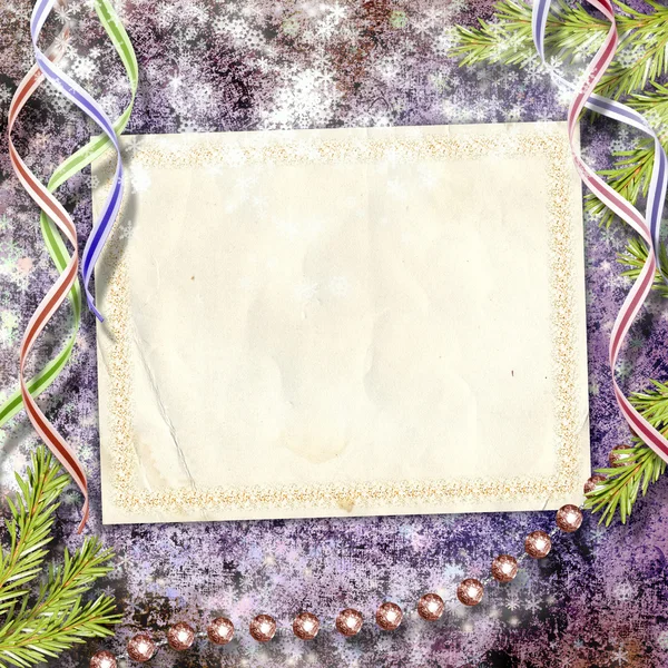 Rahmen für Einladungen auf dem abstrakten weihnachtlichen Hintergrund. — Stockfoto