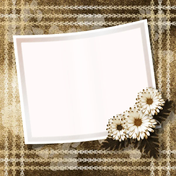 Старая бумага с хризантемой на абстрактном фоне — стоковое фото