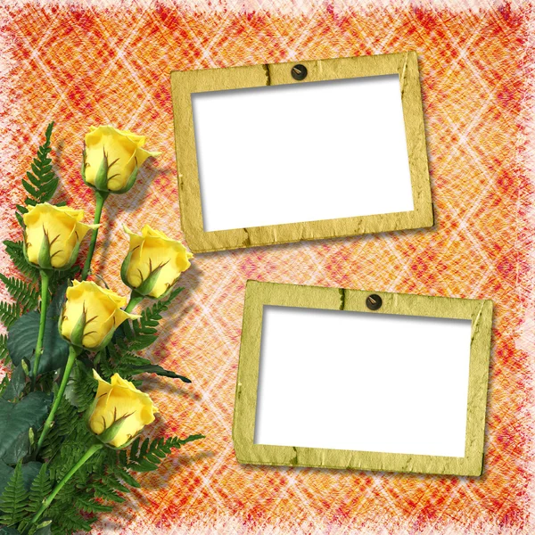 Vintage background with frames for photos. — Stock Photo, Image