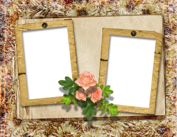 Romantic vignette on the abstract background in scrapbooking sty — Stock Photo, Image