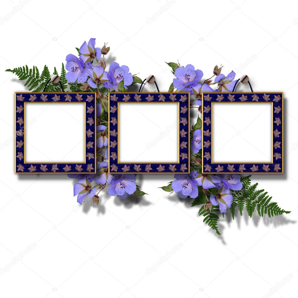 Summer Flowers Bouquet With Frames For Photo Stock Summer Flowers Bouquet With Frames For Photo Stock