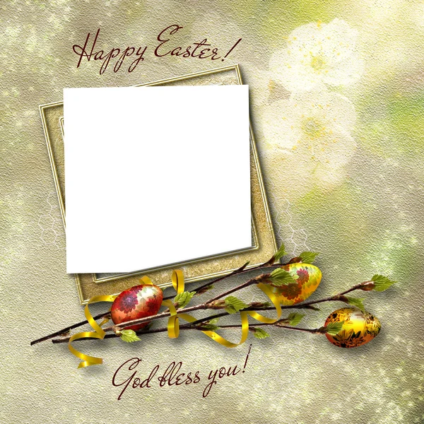 Framework for greeting or invitation. The easter background. — Stock Photo, Image
