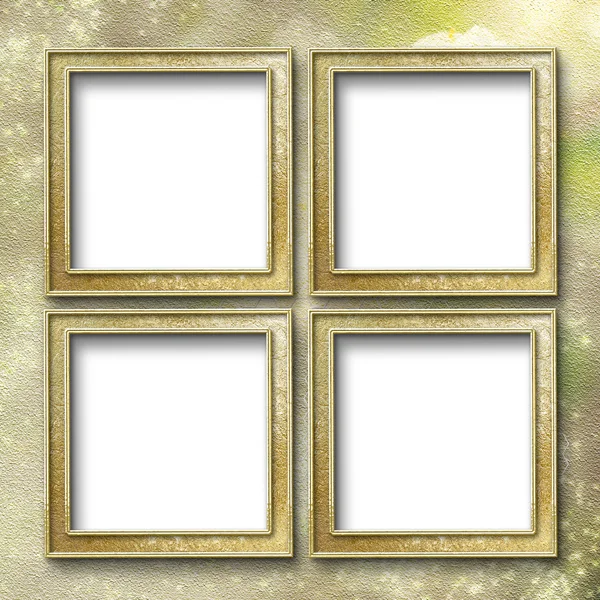 Gold frame with a decorative pattern on the abstract background. — Stock Photo, Image