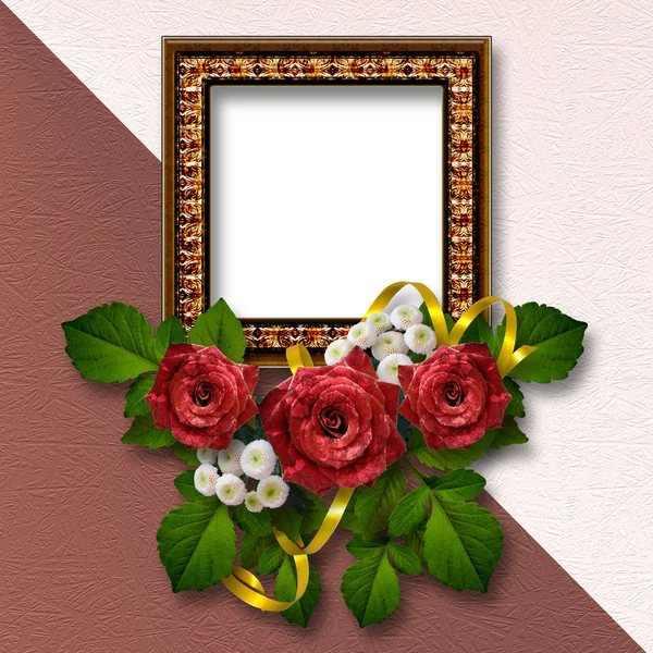 Aftelkalender voor Valentijnsdag achtergrond met frames voor foto. Rechtenvrije Stockafbeeldingen