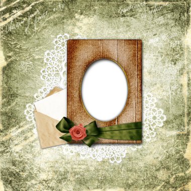 scrapbooking styl vintage arka planda üzerinde romantik skeç