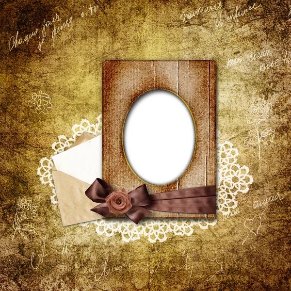 Romantic vignette on the vintage background in scrapbooking styl — Stock Photo, Image