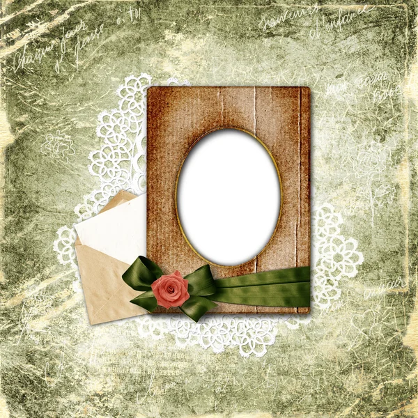 Romantic vignette on the vintage background in scrapbooking styl — Stock Photo, Image