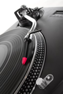 Turntable playing vinyl record clipart