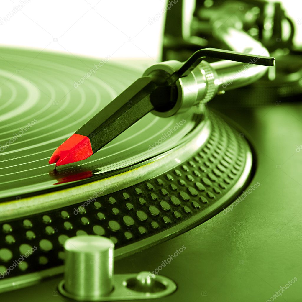 Turntable playing vinyl record
