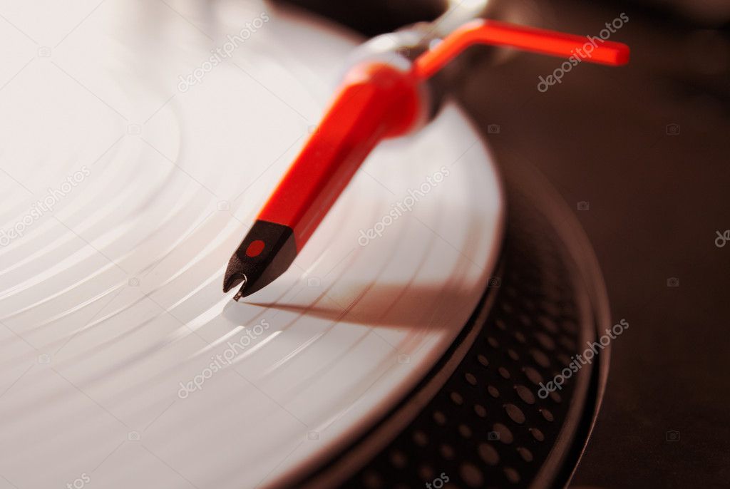 Professional turntable playing vinyl record