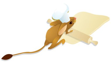 Сook jerboa unrolls dough clipart