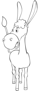 Fun outline donkey clipart