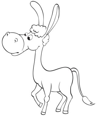 Fun outline donkey clipart