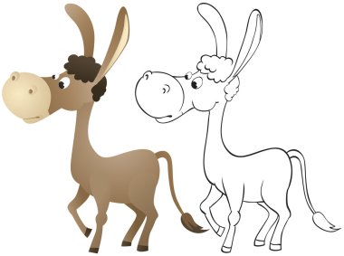 Fun cartoon donkey clipart